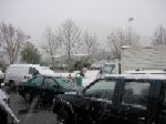 La nieve no paraba de caer en el estadio de San Carlos de Apoquindo mientras al interior se desarrollaba la exposicion